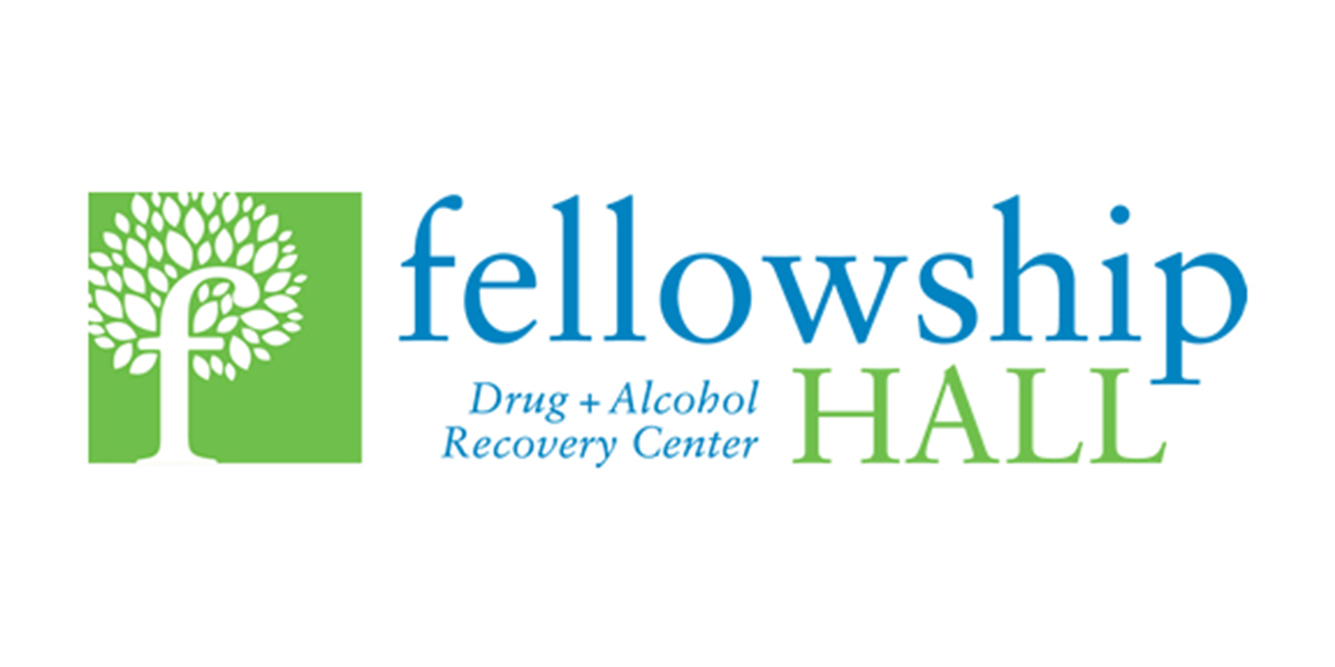 A logo for fellowship hall, drug and alcohol recovery center.