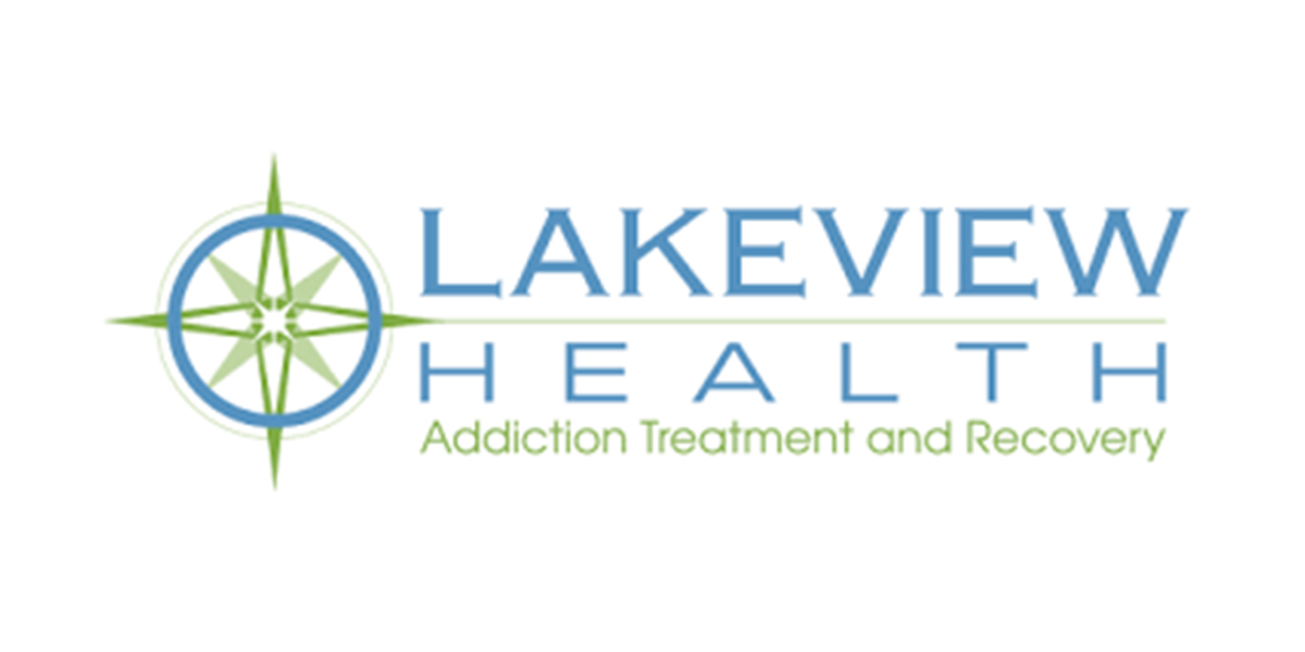 A logo for lakeview health, addiction treatment and rehabilitation.